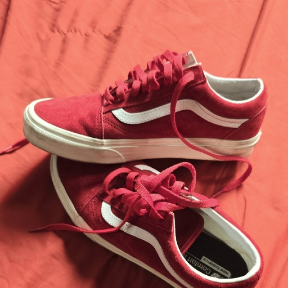 Vans Red and White Sneakers